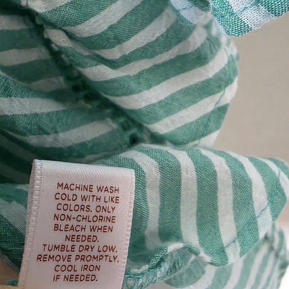 Lauren Conrad Womens Green White Striped Blouse Size Small - Picture 6 of 7
